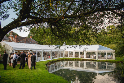 dorset wedding marquee by lake